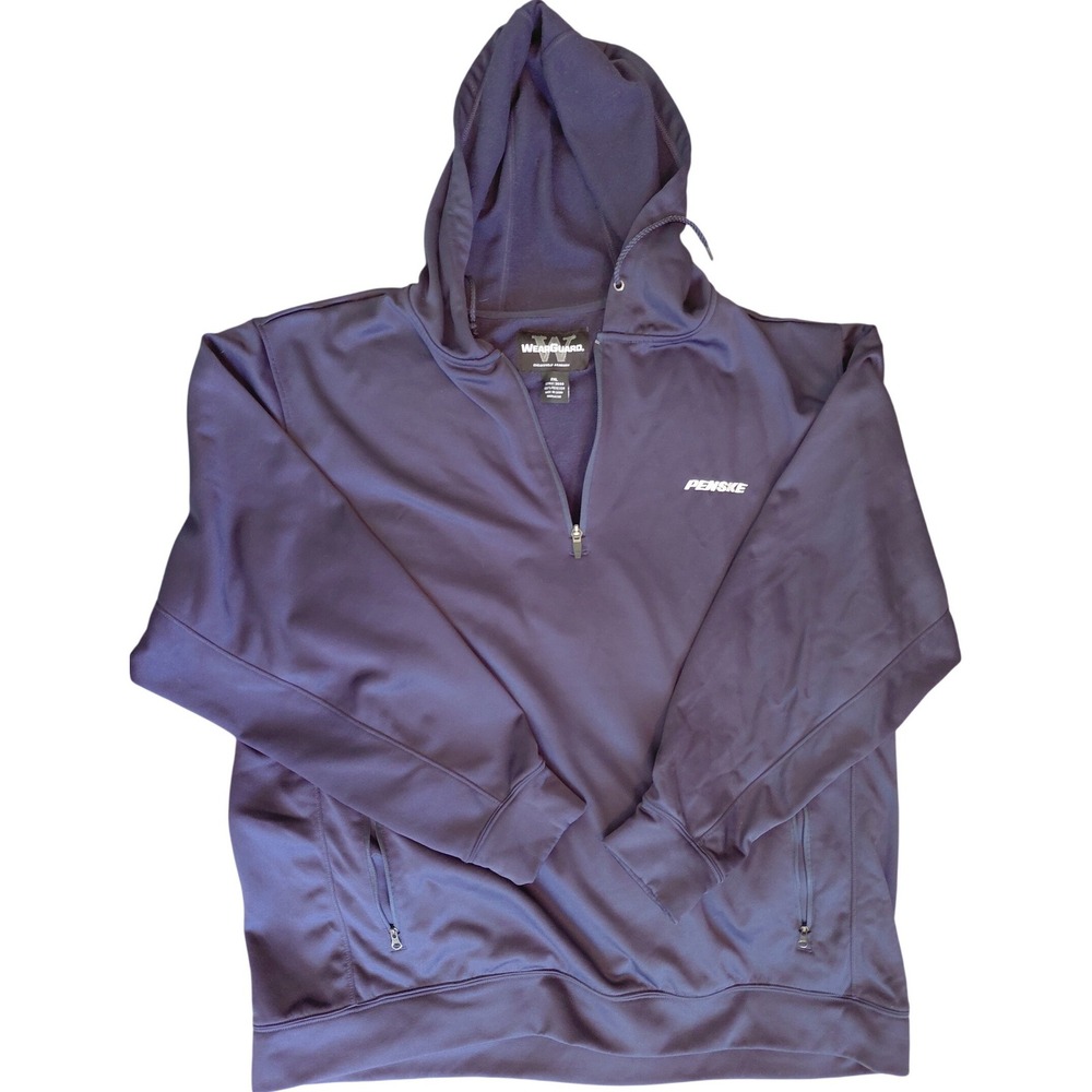 WearGuard Penske Mens 2XL Navy Blue 1/4 Zip Hoodie Performance Sweatshirt. A344